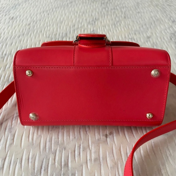 Authentic Delvaux Box Calfskin Mini Brilliant Satchel Red - Picture 6 of 16